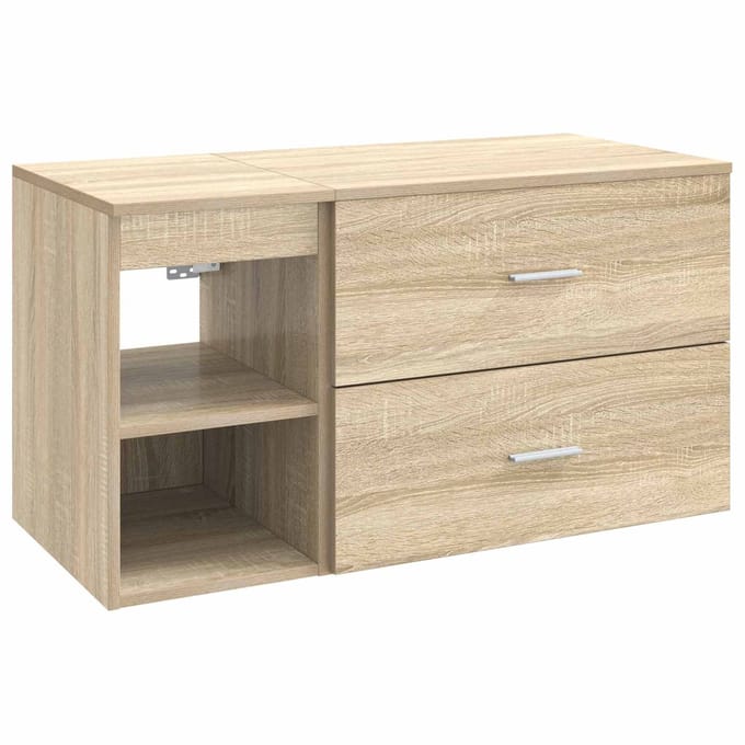 vidaXL - Badkamermeubel - Set - 2 - st - Sonoma - Eiken - Bewerkt - hout
