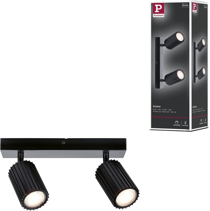 Spotlight Lirena GU10 max. 2x10W Zwart mat Metaal
