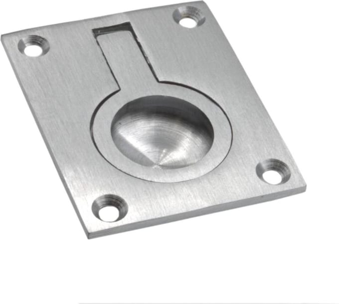 Luikring Mat chroom - 63x50mm - Rechthoekig