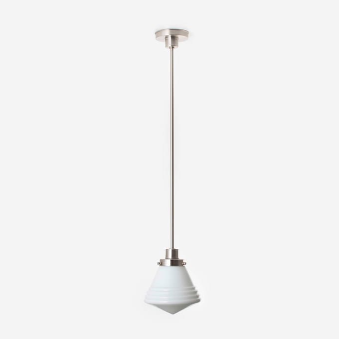 Hanglamp Luxe School Small 20's Matnikkel - Art Deco Trade