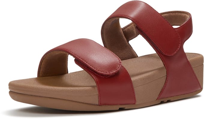FitFlop Lulu Adjustable Leather Back-Strap Sandals Dames Sandalen - Burnt Berry