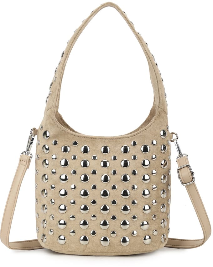 Giuliano kunstlederen suede schoudertas Eloura - Dames - Beige