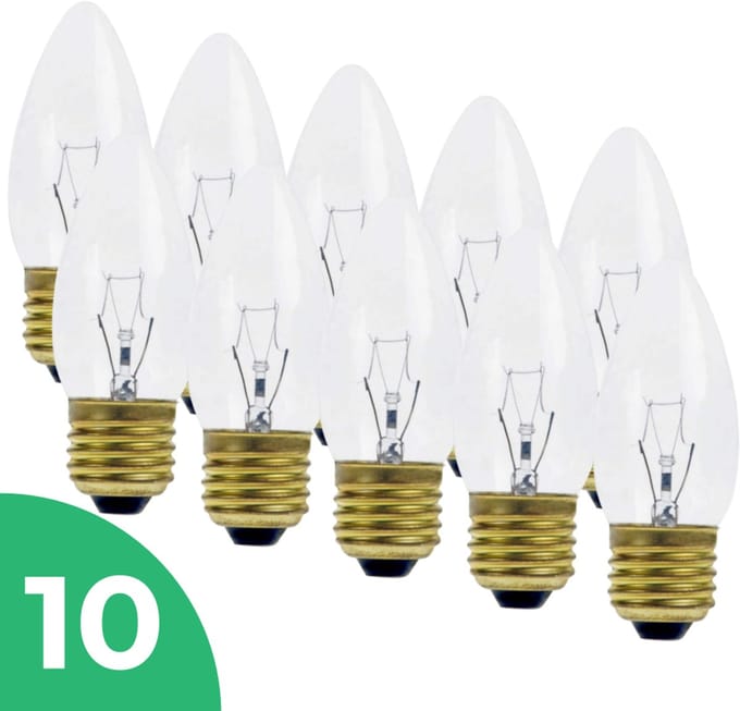 Trixline Kaarslamp Gloeilamp E27 - 25W - Warm Wit Licht (2700K) - 180 lm - 1 jaar - Dimbaar - 10 stuks