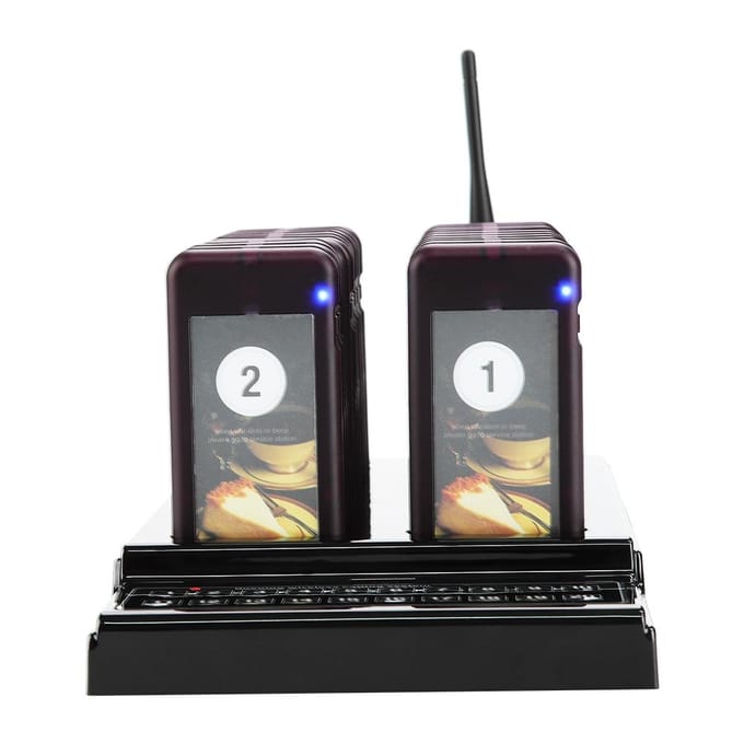 20 Kanalen Gast Paging Systeem 107dBm Hoge Gevoeligheid Draadloos Wachtrij Oproepsysteem US PLUG black