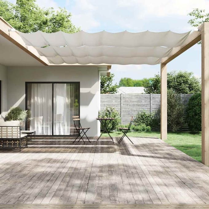 vidaXL - Luifel - verticaal - 140x420 - cm - oxford - stof - wit