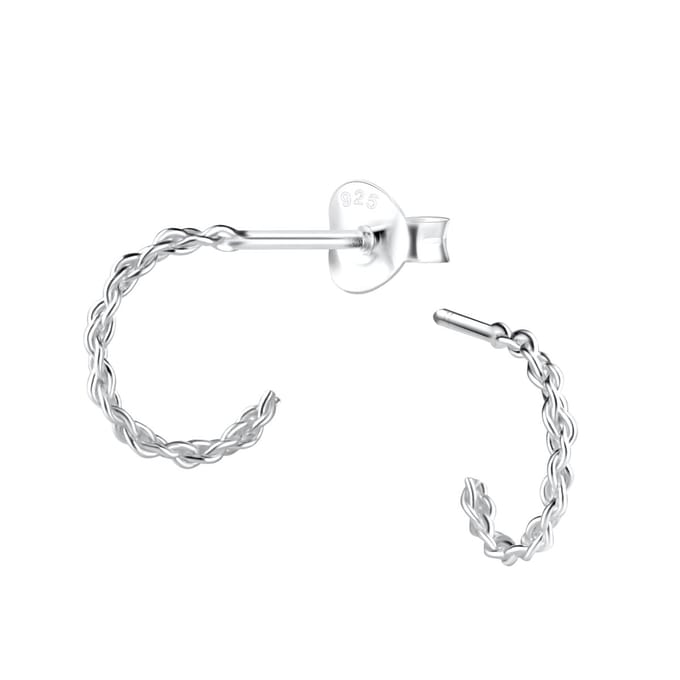 Joy|S - Zilveren oorringen stud - 10 mm - twist - dikte 1.4 mm