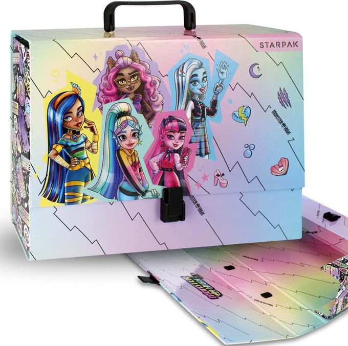 Monster High map met handvat, kindermap, stijf A4 9,5 cm