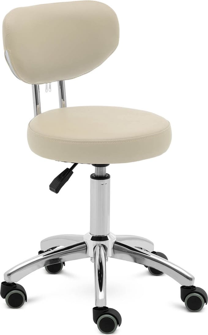 Rolkruk met rugleuning - 46 - 60 cm - 150 kg - dunkelbeige - physa