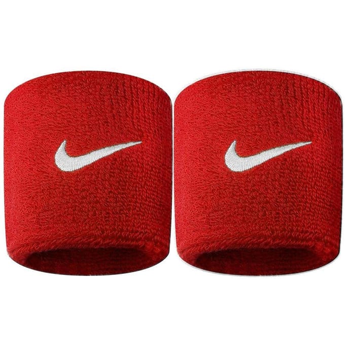 Nike Swoosh Polsband (Set van 2) (Scharlaken/Wit)