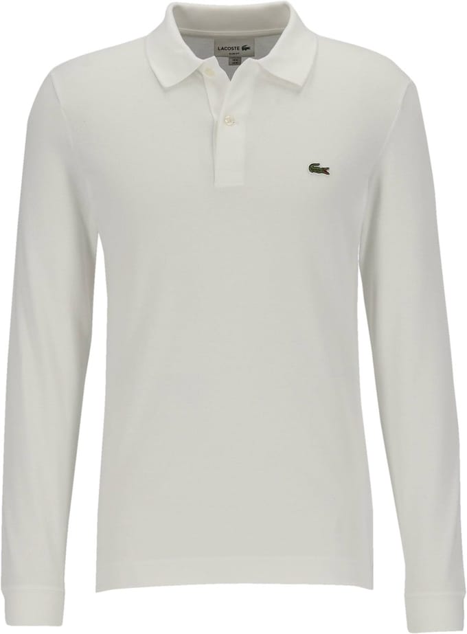 Lacoste Slim Fit polo lange mouw - wit