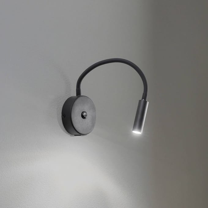 TK Lighting Wandlamp Lagos USB, 27 cm, zwart, leeslamp, G9