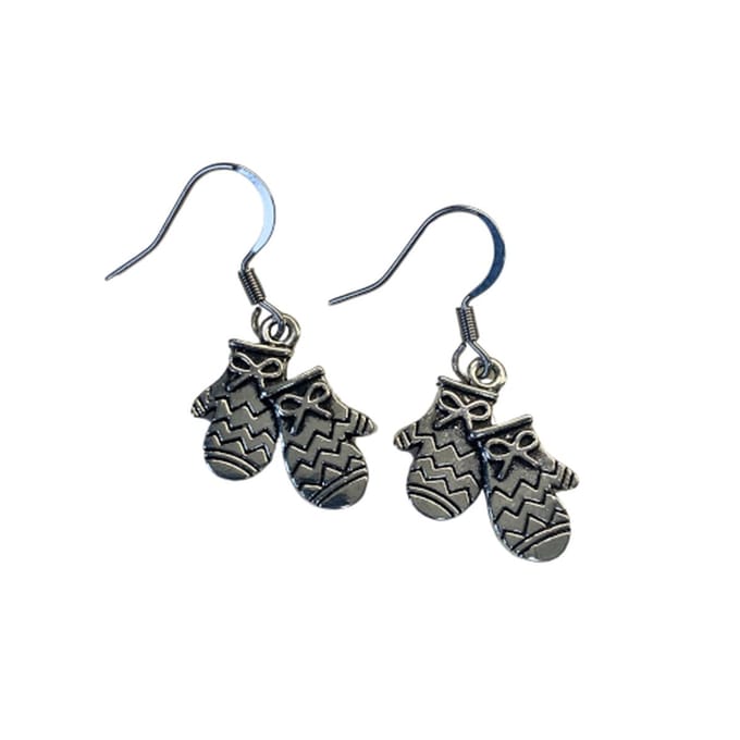 2 Love It Winter handschoen zilver - oorbellen - zilverkleurig stainless steel