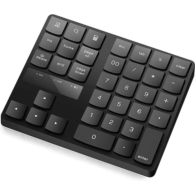 2.4G draadloos digitaal toetsenbord 35 toetsen USB numeriek toetsenbord USB oplaadbaar toetsenbord voor laptop pc zwart