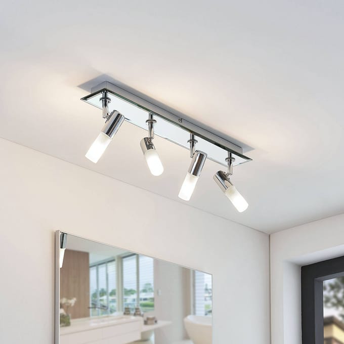 Lindby - buitenspot - 4lichts - Metaal, glas - H: 11 cm - G9 - chroom, wit