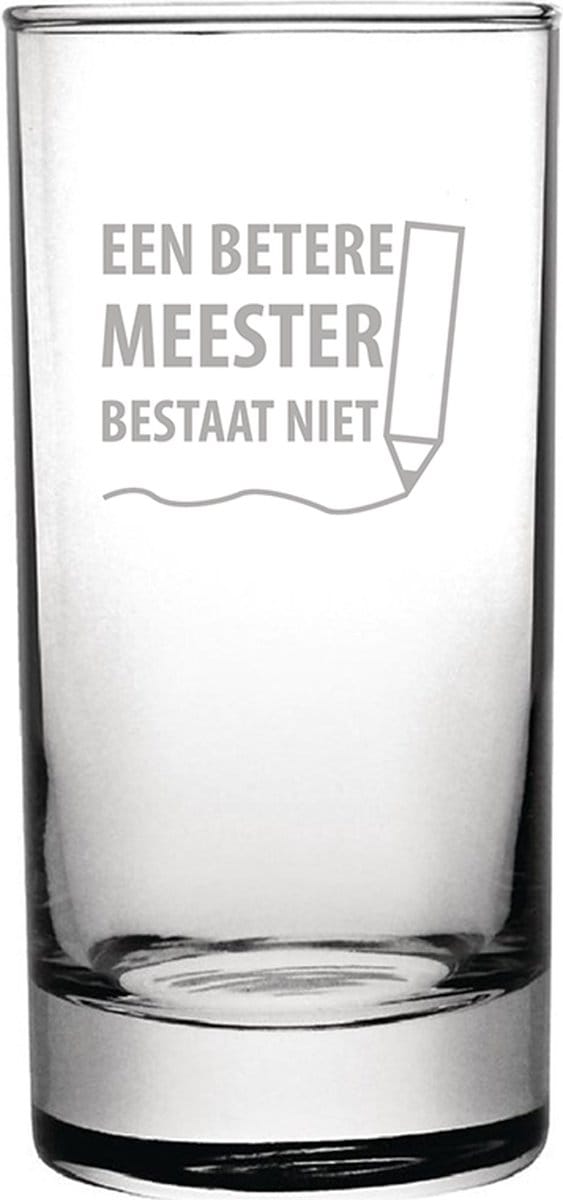 Gegraveerde longdrinkglas 28,5cl een betere meester bestaat niet