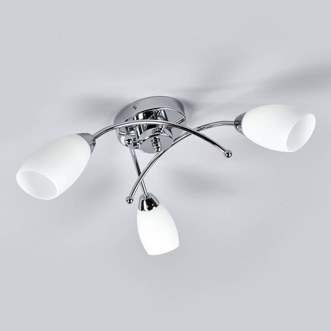Searchlight Fantastische plafondlamp OPERA, 3 -lichts, chroom