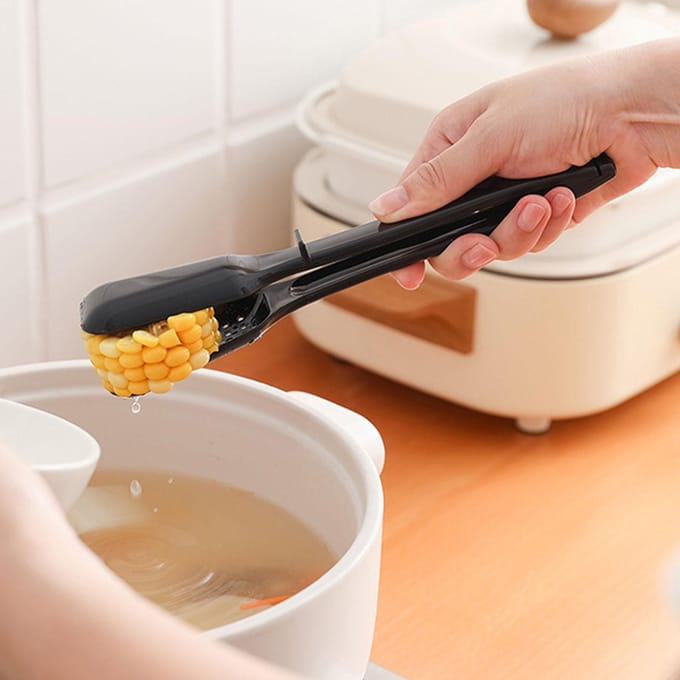 Plastic Voedseltang Hittebestendig Afneembaar Multifunctioneel Kooktang Keukengerei black
