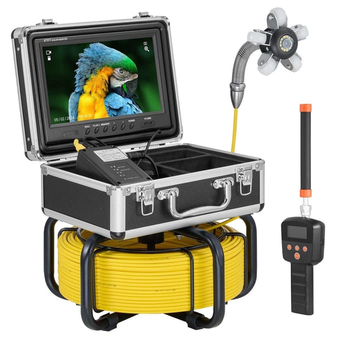 Rioolcamera 165 ft/50 m Zelfnivellerende Afvoerbuis Camera met 512Hz Lokaliseerder