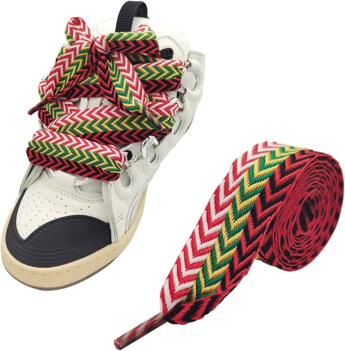 Schoenveters voor Lanvin Sneakers, Extra Dikke Platte Trainer Veters