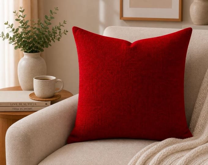 Timeless Linen Collection Kussenhoes - Wijnrood - 45x45 cm