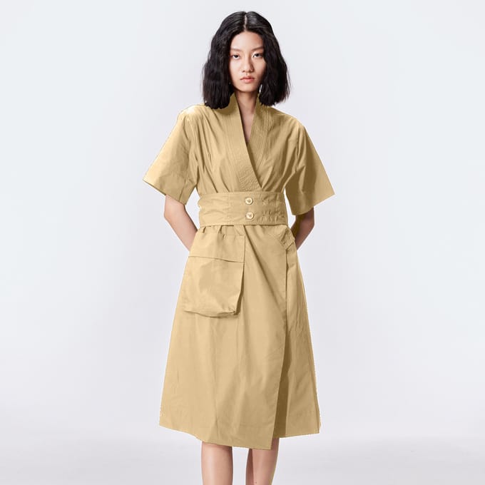 Katoenen kimono wrap jurk