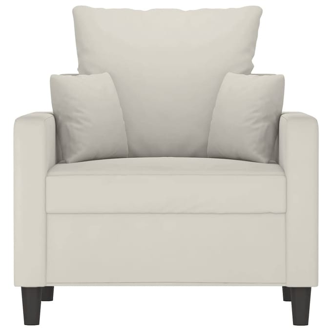vidaXL - Fauteuil - 60 - cm - fluweel - crèmekleurig