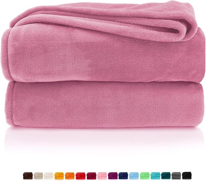 Fluffy Flannel Cuddly Blanket XXL - Warm and Soft Bedspread for Sofa - 220 x 240 cm