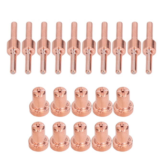 20 Stuks Plasma Toorts Accessoires Koperen Tip Elektrode Mondstuk Kit voor PT31 LG40 40A Laspistool