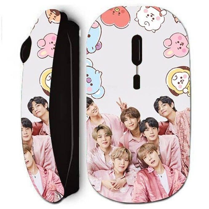 Draadloze muis - Kpop BTS - Zwart - Optisch - Geleverd met nano USB-dongle - Compatibel met laptop