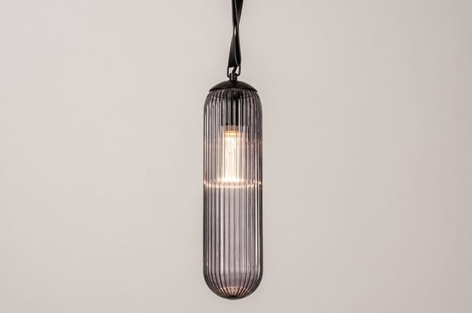 Lumidora Hanglamp 74175 - JAMES - E27 - Zwart - Grijs - Metaal - ⌀ 10 cm