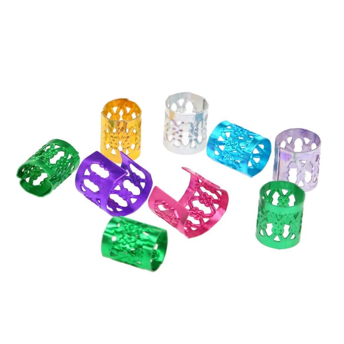 100 stuks Dreadlocks Haaraccessoires Haarringen Manchetten Metalen Haarvlechten veelkleurig