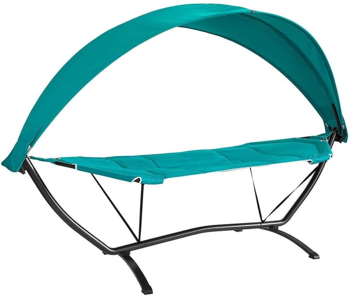 Simpletrade Hangmat - Ligbed - Met luifel - Turkoois - 273x181x115 cm