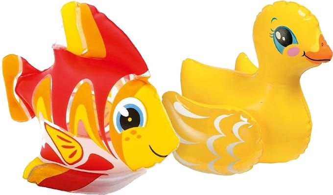 Intex Kleine Opblaas Dieren Zwembad Setje Eend/vis 25 Cm
