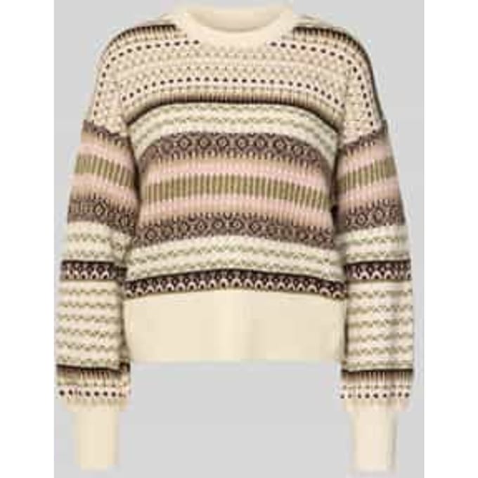 Only Trui Onlarianne L/s Pullover Knt Noos 15285832 Pumice Stone/jaquard Dames Maat - M