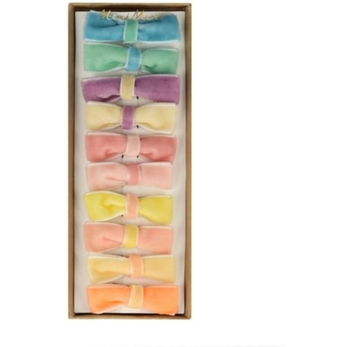 Meri meri pasen haarclips strikjes mini à 10 stuk velvet