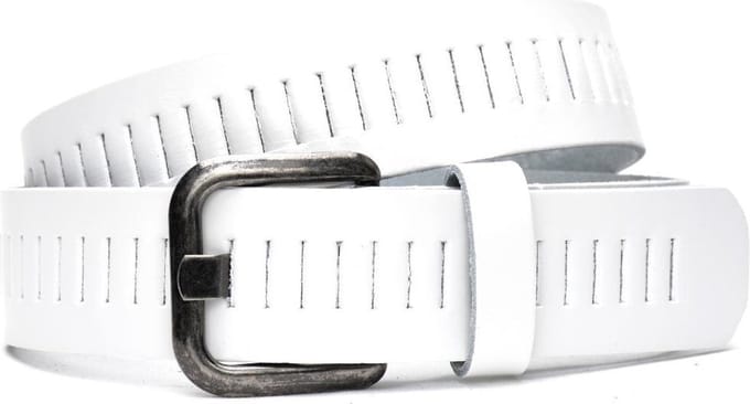 Timbelt - Herenriem - 4 CM - 100% Leder - Modelnummer 427 - Wit