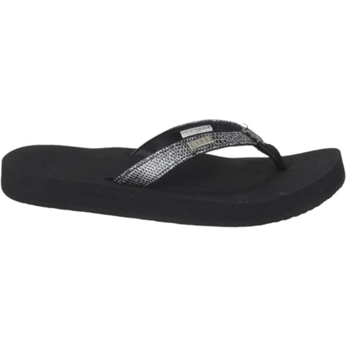 Reef Star Cushion Sassyblack/Silver Dames Slippers - Zwart/Zilver - Maat 36