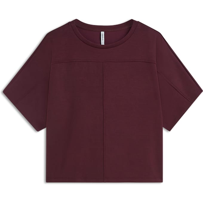 Summum Boxy Top Soft Scuba T-shirts Bordeaux 3s5335-30606