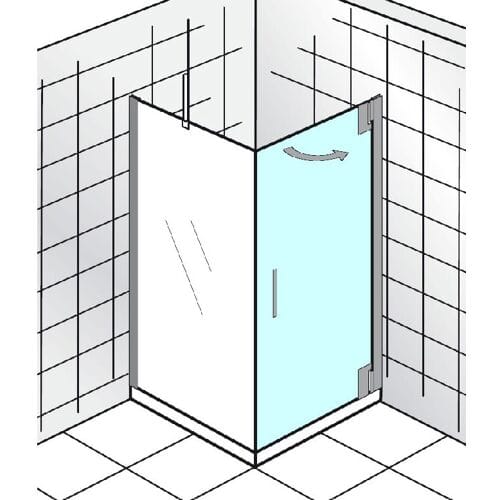 HSK K2P hinged door for side wall 75 x 200 cm stop right