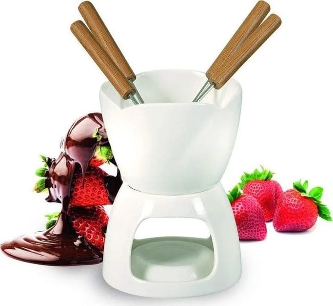 SET FONDUE AU CHOCOLAT + FOURCHETTES BANQUET BIANCA