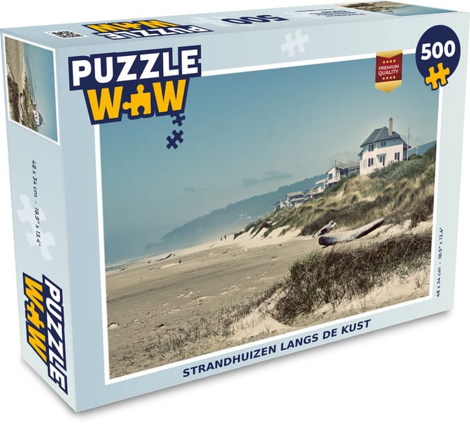 Puzzel Strand - Huis - Wit - Duin - Legpuzzel - Puzzel 500 stukjes