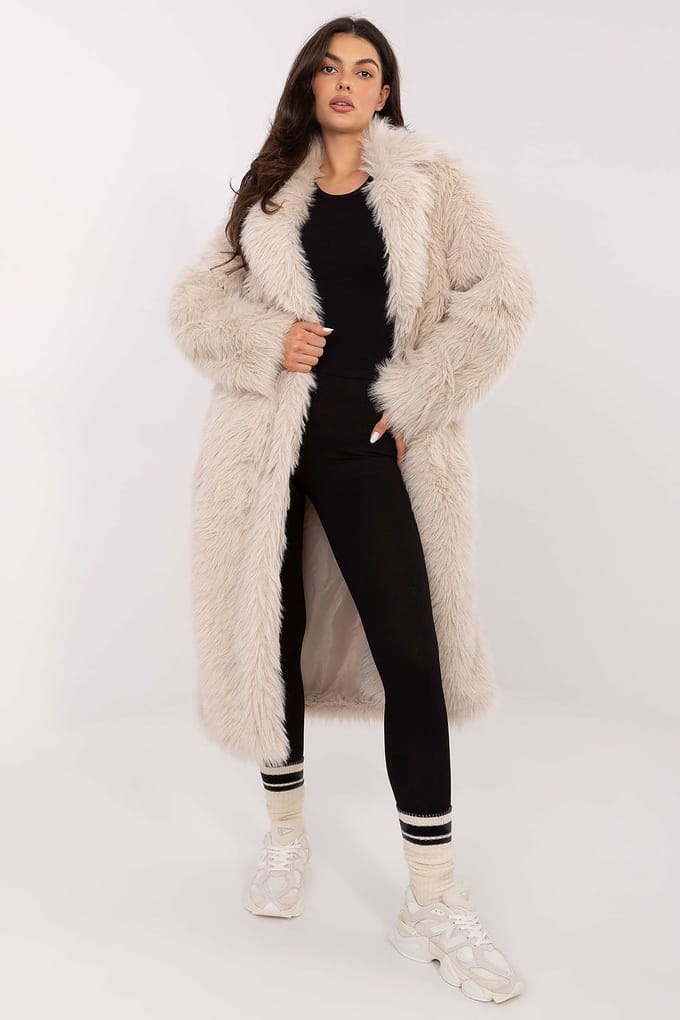 Elise Teddy Coat - Beige / One Size