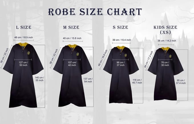 Harry Potter - Hufflepuff Wizard Robe / Huffelpuf tovenaar kostuum (L)