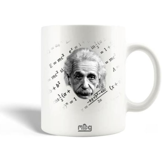 Mug en Céramique - MANIACASE - Albert Einstein - 30cl - Compatible Lave-Vaisselle - Blanc