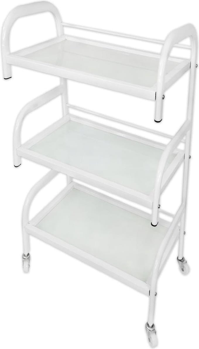 Instrumententafel - Drie planken - Glas - Wit - Werkwagen- Werkwagen trolley