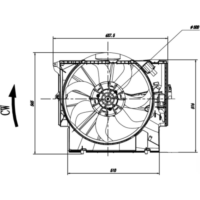 Koelventilatorwiel, motorkoeling NRF 47923