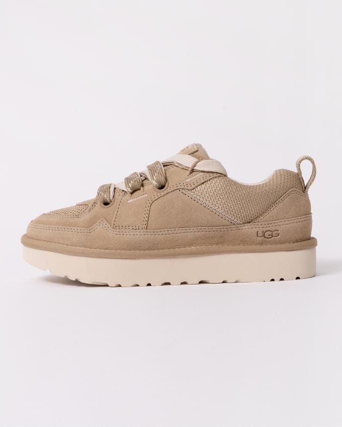 UGG® Lo Lowmel Trainer in Brown, Size 7, Suede/Textile/Polyester