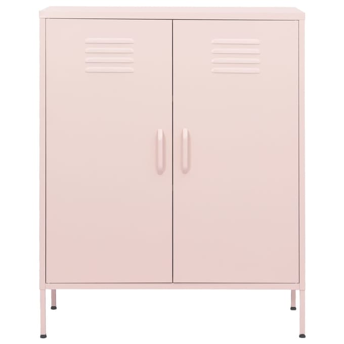 vidaXL - Opbergkast - 80x35x101,5 - cm - staal - roze