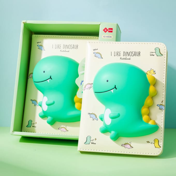 Lazy Stars - Mini notitieboekje - Squishy dinosaurus - 1 stuk - 96 vellen