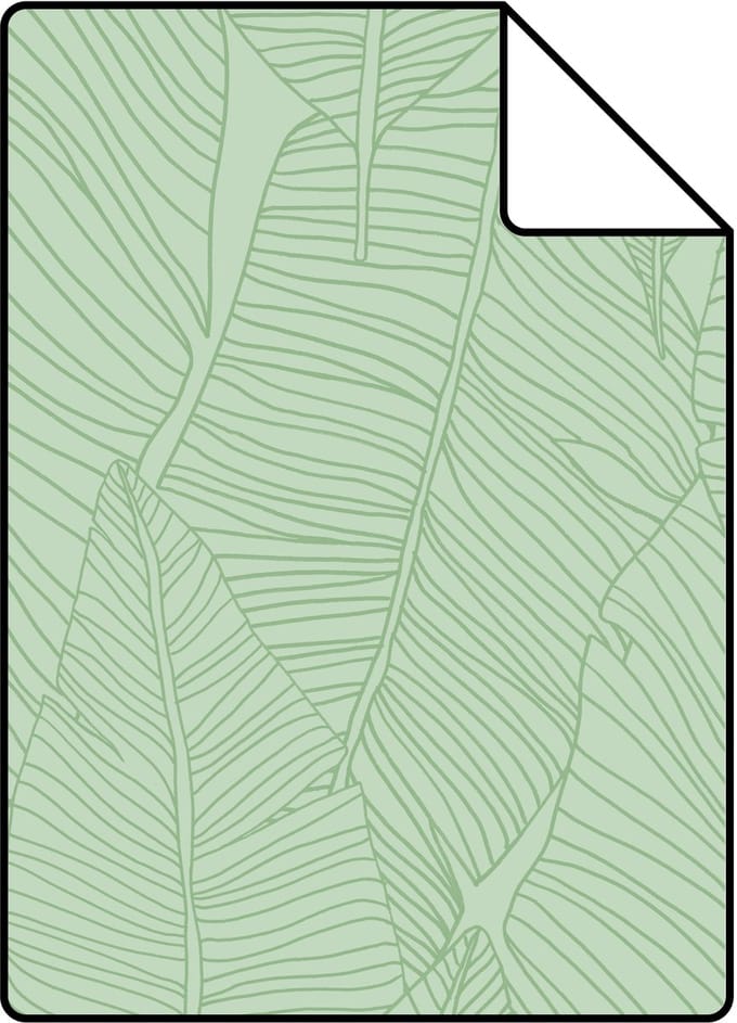 Proefstaal ESTAhome behang getekende bladeren groen - 26.5 x 21 cm - 139425-S